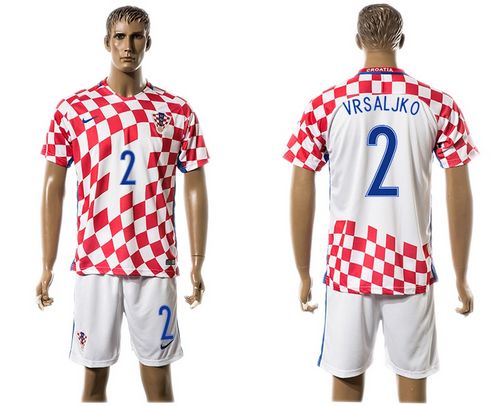 Croatia #2 Vrsaljko Home Soccer Country Jersey